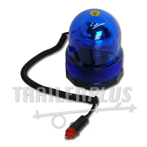 Zwaailamp, 12 V magneetvoet, blauw